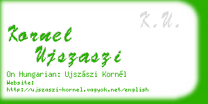 kornel ujszaszi business card